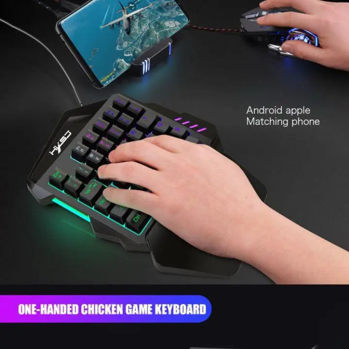 Paket Gaming Keyboard Mechanical 38 Keys dan Mouse 3 Button 1600DPI RGB Untuk Android dan IOS Free Fire PUBG Mobile Genshin Impact Mobile Legends Computer 0