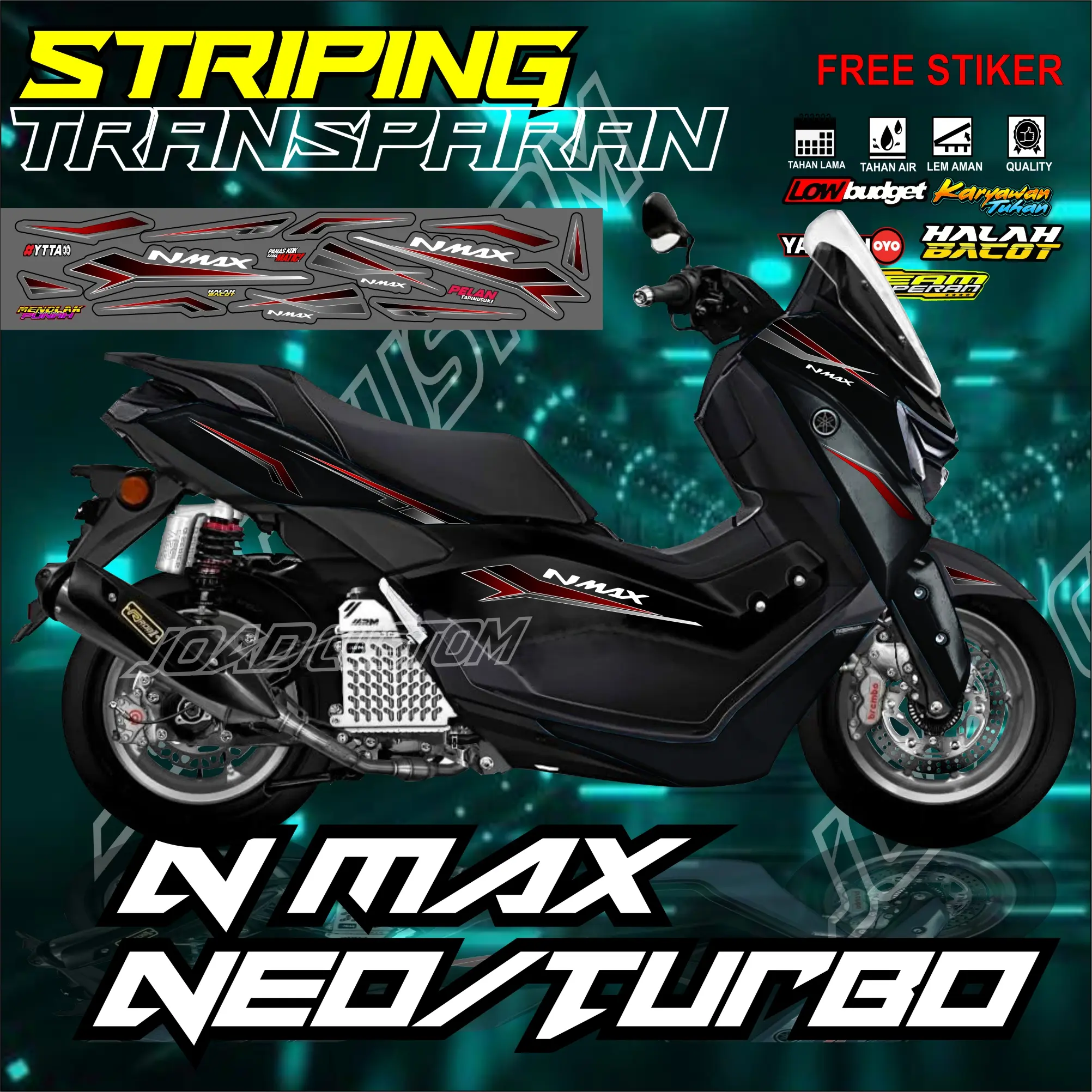 STRIPING NMAX NEW TERBARU STIKER TRANSPARAN N MAX NEO/TURBO VARIAN WARNA Motorcycle
