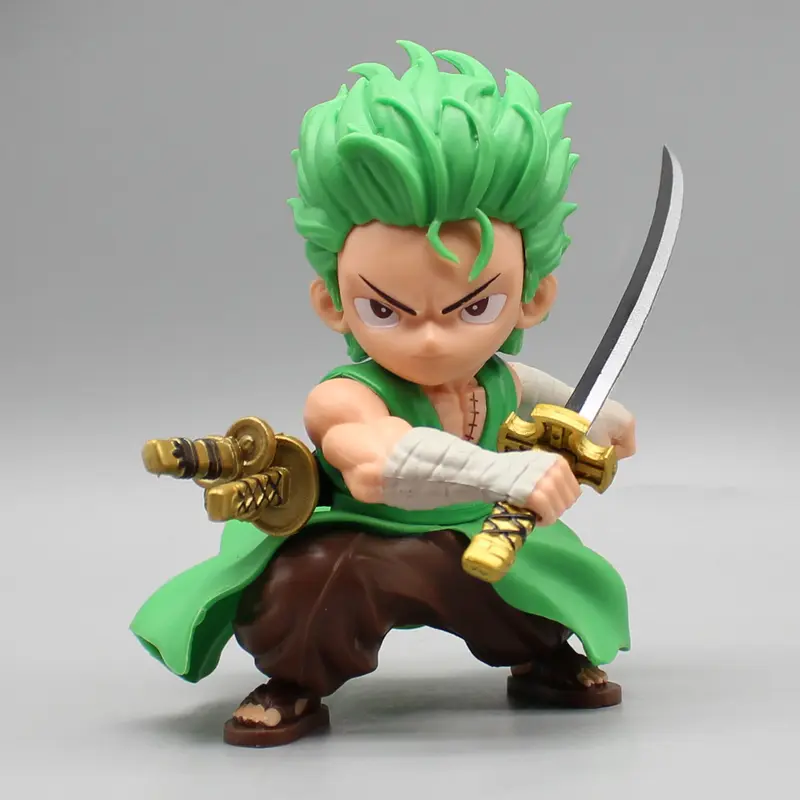 [ Foto Asli ] Action Figure One Piece Roronoa Zoro Mini Karakter Pedang Comel Cute Chibi 2