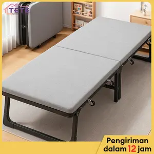TETE(TOK)-Kursi Malas Tempat Tidur Lipat Kursi Santai Ranjang Lipat Folding Bed Bahan Oxford Kapas Mutiara Isian Tebal Garansi 5 Tahun Pengiriman 24 Jam Tidur siang di kantor dengan alas tidur tunggal dan orang dewasa yang mudah dibawa