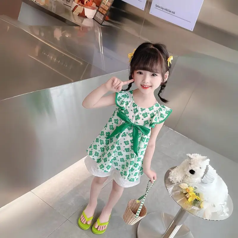 Baju Anak - Setelan Anak Perempuan Midori Pita Motif Bunga Terlaris / Fashion Oneset Anak Korean Style 5