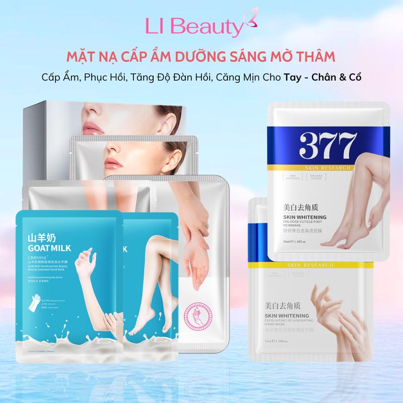 CINDYNAL Mặt nạ ủ tay chân tinh chất sữa dê Dưỡng ẩm dưỡng trắng trẻ hóa làn da cho tay chân Hộp 5 cặp