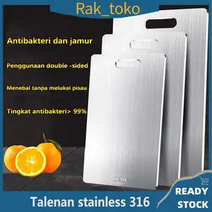 Talenan Stainless 316 Multifungsi 2 Sisi Stainless Steel cutting board Talenan Anti Bakteri dan Jamur Dapur