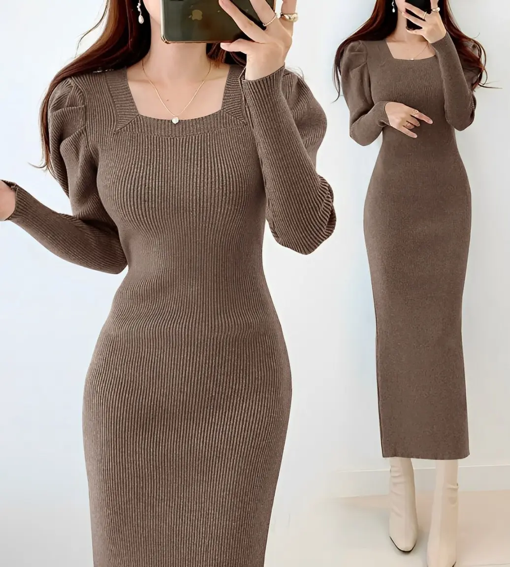 FM Dress Rajut Hebe Ld 90 - 100 cm P 110 cm B 300 gr Cotton Polyester #4416