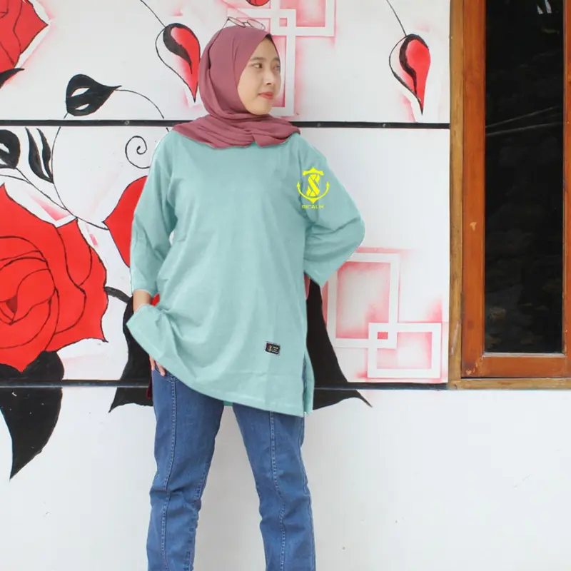 kaos oversize wanita sicalm jumbo lengan panjang premium kaos polos terbaru bahan katun combed 24s tebal adem lembut soft atasan wanita hijab basic muslimah blouse cewek gemoy terlaris Baju Dewasa Oblong 4