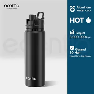 ecentio 750ml aluminium botol olahraga botol air multifungsi