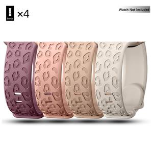 Banda de reloj con patrón grabado de leopardo de moda, banda de reloj de silicona suave para mujeres y hombres, accesorios portátiles compatibles con iWatch Series 9 8 7 6 5 4 3 2 1 SE