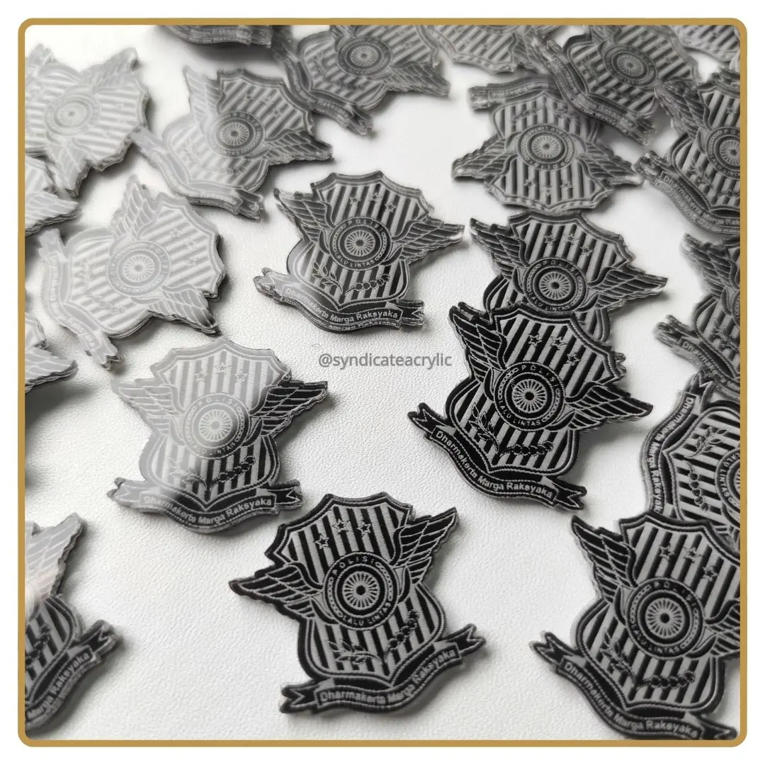 Emblem Logo Korlantas Akrilik Untuk Plat Nomor Sepeda Motor Tinggal Tempel