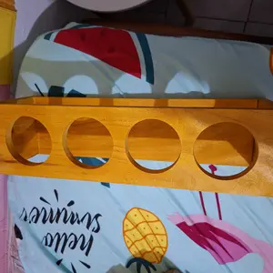 Rak Botol Kayu Tempat Naruh Botol Sirup DLL 3-5 Lubang - Kitchenware Dapur
