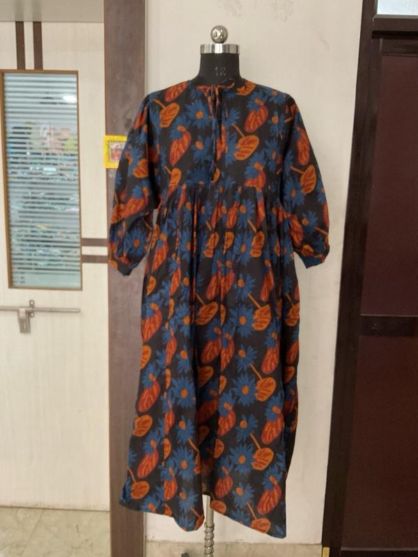 Product Introduction of Indian blockprint cotton Midi Maxi Dress by Wild Poppies 13