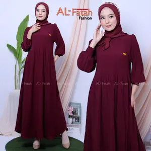 Gamis Plisket Premium Polos Untuk Wanita Muslim