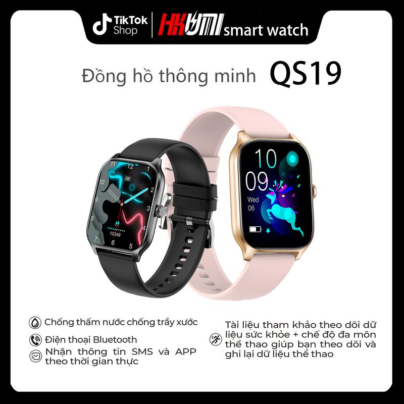 Đồng Hồ Thông Minh QS19 Màn Hình 2.02 inch Hỗ Trợ Nhịp Tim Đooxi Huyết Và Huyết Áp Đo Giấc Ngủ Đếm Bước Thích Hợp Cho Các Môn Thể Thao Ngoài Trời Đo Thời Tiết Tương Thích Với Cuộc Gọi Thiết Kế Siêu Thực Unisex