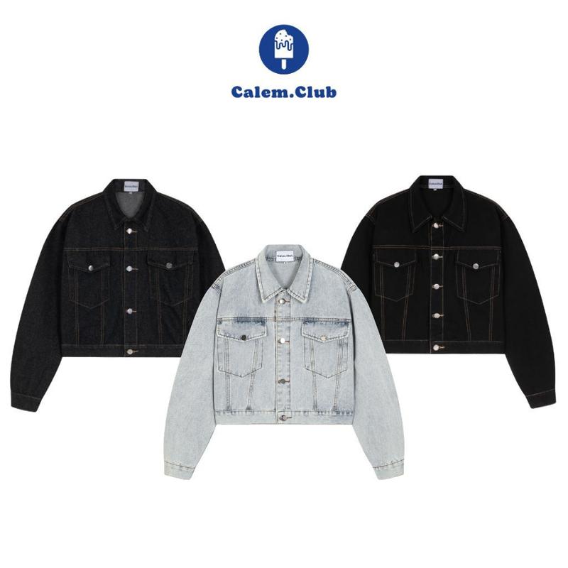 Calem.Club - Áo Khoác jean Ver 3 form boxy unisex Nam Nữ chất denim có túi trong phong cách trẻ trung năng động áo khoác jean nữ