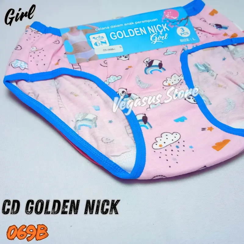 6Pcs CD Golden Nick 069B Celana Dalam Anak PEREMPUAN-ANAK Wanita MOTIF Karakter Kartun-Pakaian Dalam Anak Wanita Fashion cuci dengan air dingin xxl 1