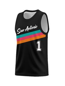 Camiseta casual de entrenamiento para hombre tipo jersey de baloncesto vintage con bordado, cuello en V deportivo, manga corta de malla y ajuste holgado para todas las estaciones