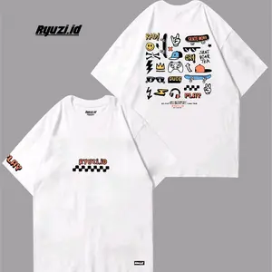 KAOS PRIA DAN WANITA DEWASA OBLONG TANGAN PENDEK DISTRO MURAH BAJU TSHIRT ATASAN COWOK CEWEK KEREN KATUN COMBED LEMBUT NYAMAN DIPAKAI Sablon Hitam