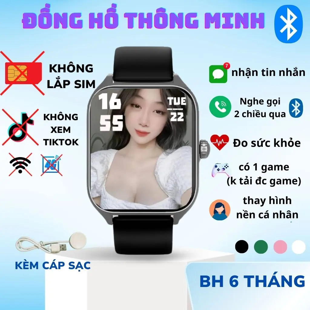 Đồng Hồ Seri 8 ProMax -Thay hình nền cá nhân,Nhận thông báo tin nhắn, Nghe gọi 2 chiều kết nối qua Bluetooth Smartwatch