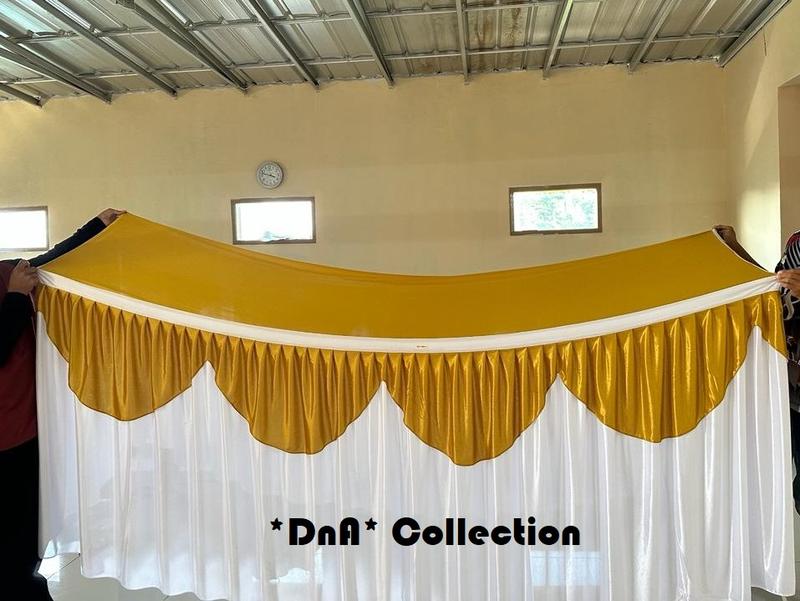 Cover Meja Prasmanan Renda Gelombang 150 x 75 x 75 cm - Kain Premium & Pilihan Warna Bebas - Taplak, Dekorasi 2