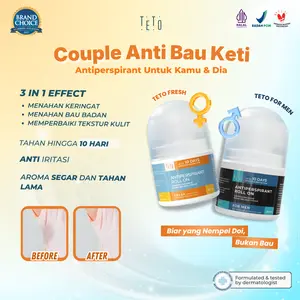 TETO Antiperspirant Bukan Deodorant Roll On Fresh 20ml Mengurangi Keringat & Bau Badan Hingga 10 Hari