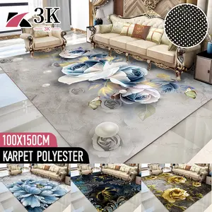 (3K) Karpet Lantai Polyester Motif Eropa Ukuran 100x150CM PREMIUM Anti Slip