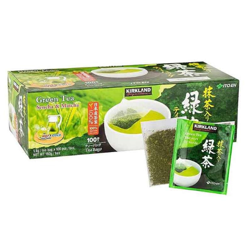 Trà xanh KirkLand Green Tea A Blend Of Sencha & Matcha 100 gói