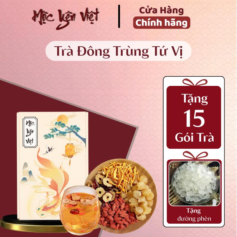 [Tặng 15 Gói Và Đường] Trà Đông Trùng Tứ Vị 30 Gói Nguyên Liệu Kỷ Tử Long Nhãn Táo Đỏ Nấm Đông Trùng - Mộc Yên Việt