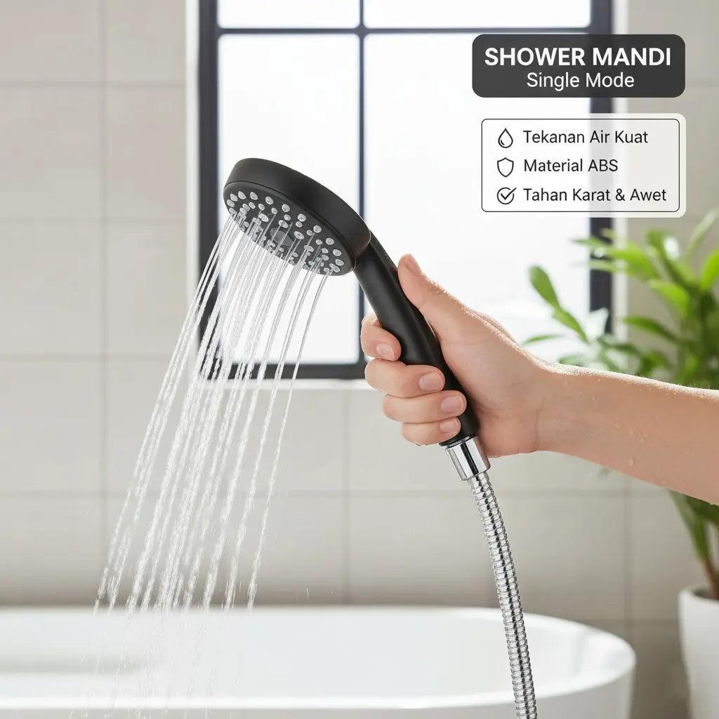 ESCA Black Kepala Shower Hand shower Hitam Elegant Classic Kamar Mandi Air