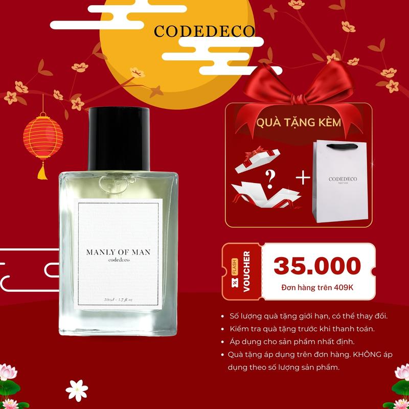 Tinh dầu nước hoa nam CODEDECO Manly Of Man 50ml Dạng Xịt Tiện Lợi Perfume Cosmetic