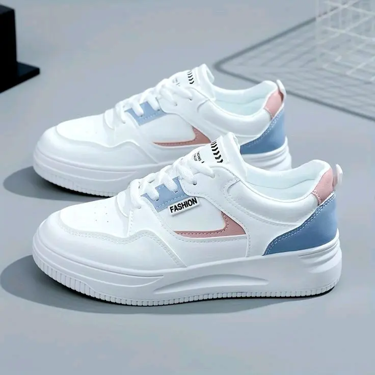 sneker terbaru Casual Olahraga Wanita Shoes Sneaker Putih Karet Hitam Kerja 1
