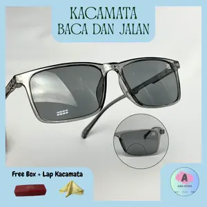 Kacamata Double Fokus Baca dan Jalan Lensa Warna Anti Radiasi Cahaya Biru