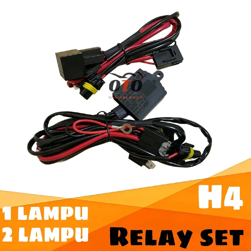 KABEL RELAY SET LAMPU MOTOR MOBIL LED & HID H4 HI LOW 0