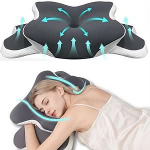 メモリーフォーム ソフトネックピロー（横向き・背中向き用）、睡眠補助枕、バレンタインデーのギフト、誕生日プレゼント向け