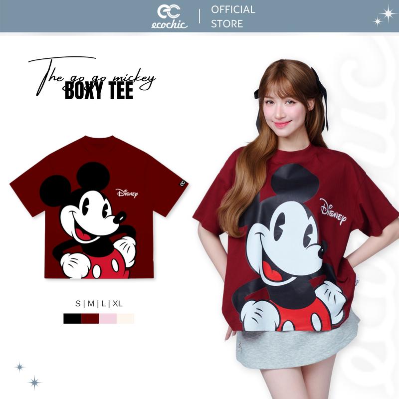 Áo Boxy MICKEY COLLECTION ECOCHIC Áo Thun Form Boxy Chất 100% Cotton Cao Cấp Local Brand Chính Hãng TS011