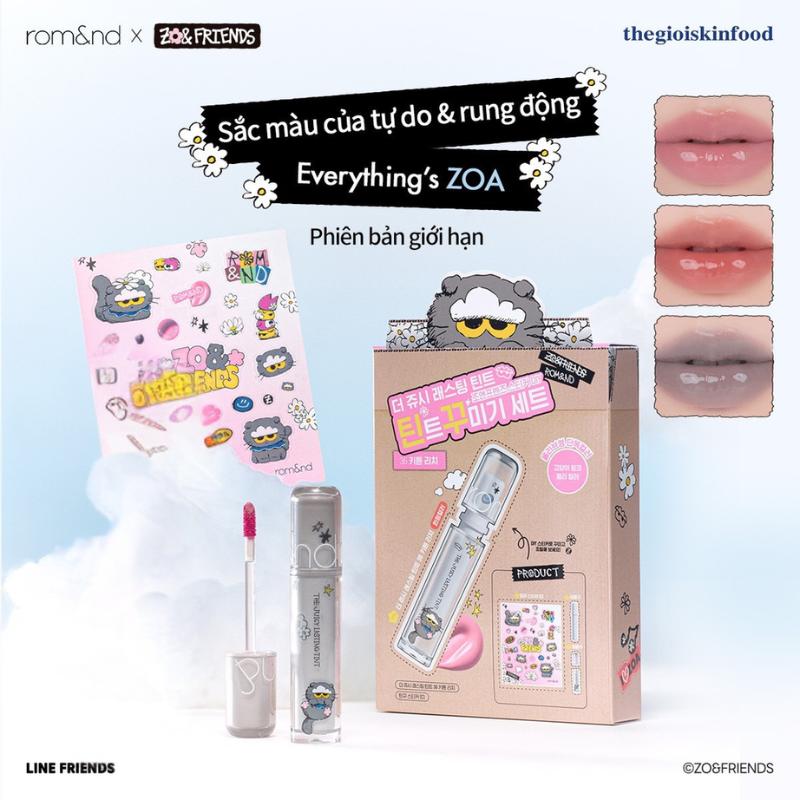  Bộ Sưu Tập Son Môi Má Hồng Trang Điểm Phiên Bản Giới Hạn Romand X ZO&FRIENDS 