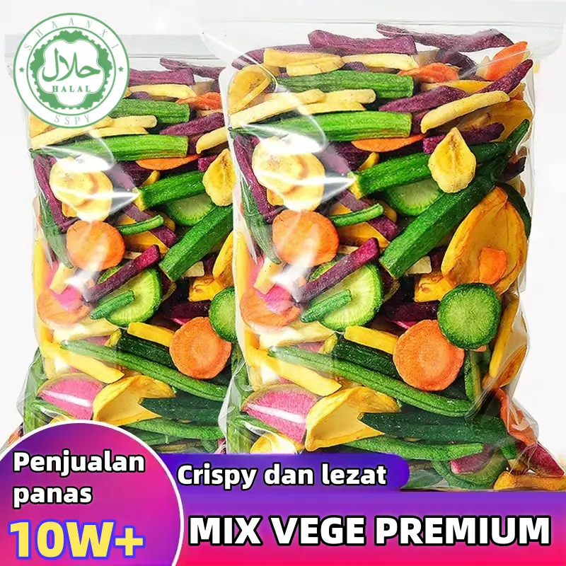 [HALAL] Campuran campuran buah makanan ringan kering Mix Vegetables Okra kualitas tinggiKeropok Sayuran Kering Kering snacks(Fast delivery of local inventory) 0