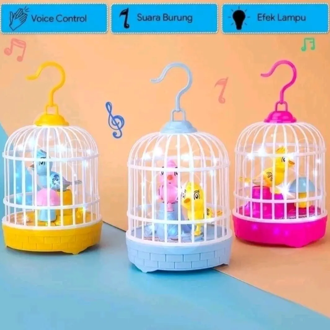 Mainan Burung Dalam Sangkar Suara Kicau Musik Anak