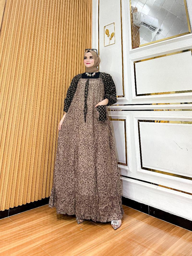 Product Introduction of gamis fatimah | gamis terbaru kekinian | gamis fuji kondangan jumbo | gamis rayon cantik | gamis Muslim 6