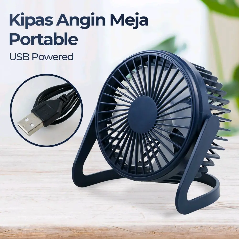 HARKO Kipas Angin Meja Portable Table Fan USB Powered 2.5W - YZ-007 - Dark Blue