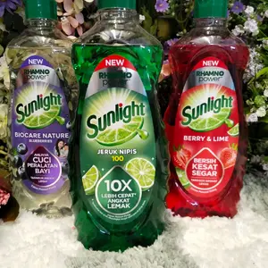 Sunlight Pencuci Piring Biocare Nature Blueberries & Jeruk Nipis 100 Berry & Lime 10X Lebih Cepat Angkat lemak