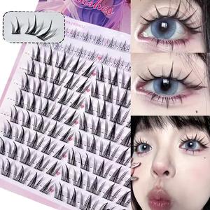 自然な仕上がりのアニメ風つけまつげ、DIYまつエク — 104個、長さ混合（6〜15mm）、コスプレスタイル、C字カーブ、注目商品