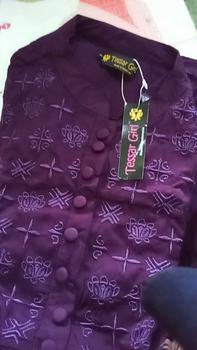 Product Review of Gamis Slavina Bordir Busui Kancing Muslim Wanita Simple Elegant Mayung Twill Nyaman Rempel Cantik from N**y H**m 1