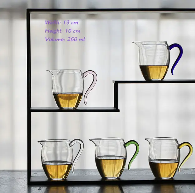 Kongfu tea set,heat-resistant glass cup mug,teaware accessories,high borosilicate glass,glassware with handle,olecranon design drinkware,tea ceromony partner