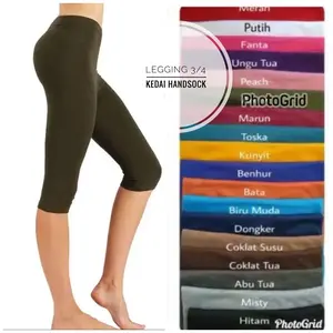 legging 3/4 standard spandek jersey tebal