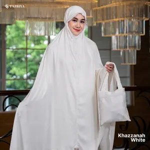 [Best Seller] Tazbiya Khazzanah – Mukena Umroh Haji Dewasa Rayon Satin Premium, Polos, Adem, 2in1