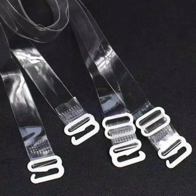 TALI BRA TRANSPARAN 1 PASANG / TALI BH TRANSPARAN BENING / TALI KUTANG TRANSPARANT / BRA STRAP PENGAIT BRA 3