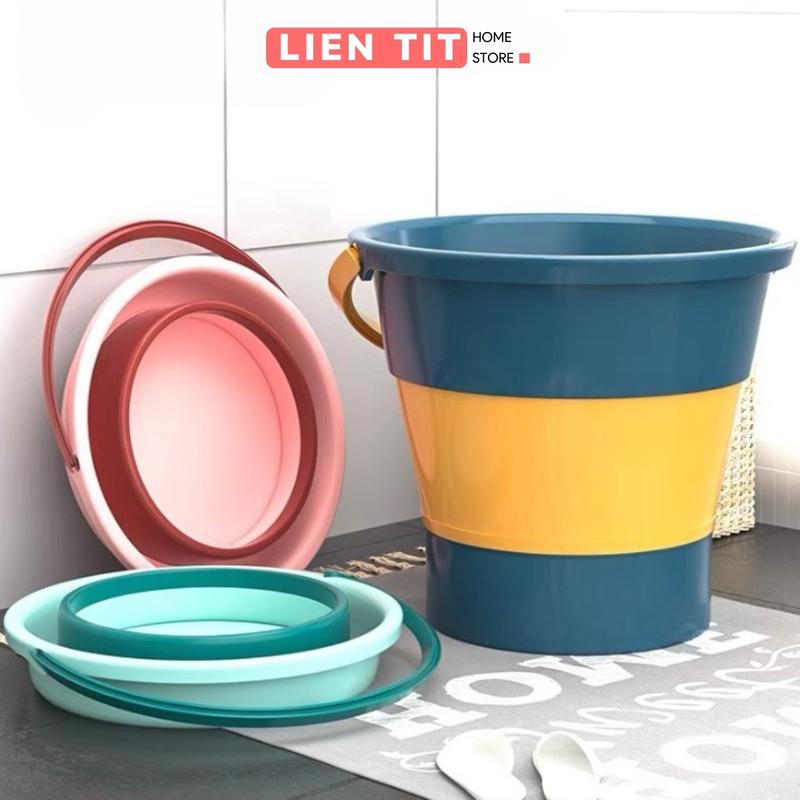 Chậu gấp gọn silicon tiết kiệm không gian thau xô gấp gọn đựng nước rửa chân rửa xe giặt quần áo dễ dàng mang đi