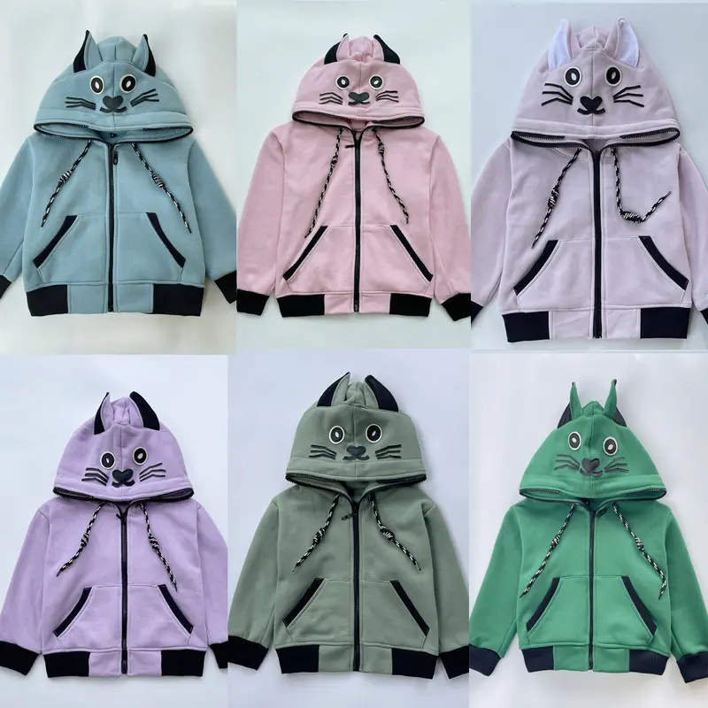 Áo khoác cho bé từ 8kg-30kg, họa tiết  thú cưng cute, có nón, chất liệu mềm mại.  Form unisex thích hợp cho cả bé trai và bé gái. 0