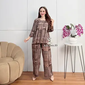 One Set Etnik Viral Rayon Premium Setelan Wanita Panjang Modern Viral Kekinian Bahan Rayon Nyaman Size Standar dan Jumbo