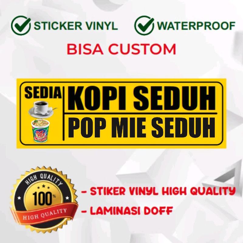 Sticker Set Kopi Stiker Vinyl Jual Kopi Seduh & Pop Mie Seduh - Shop | Tokopedia