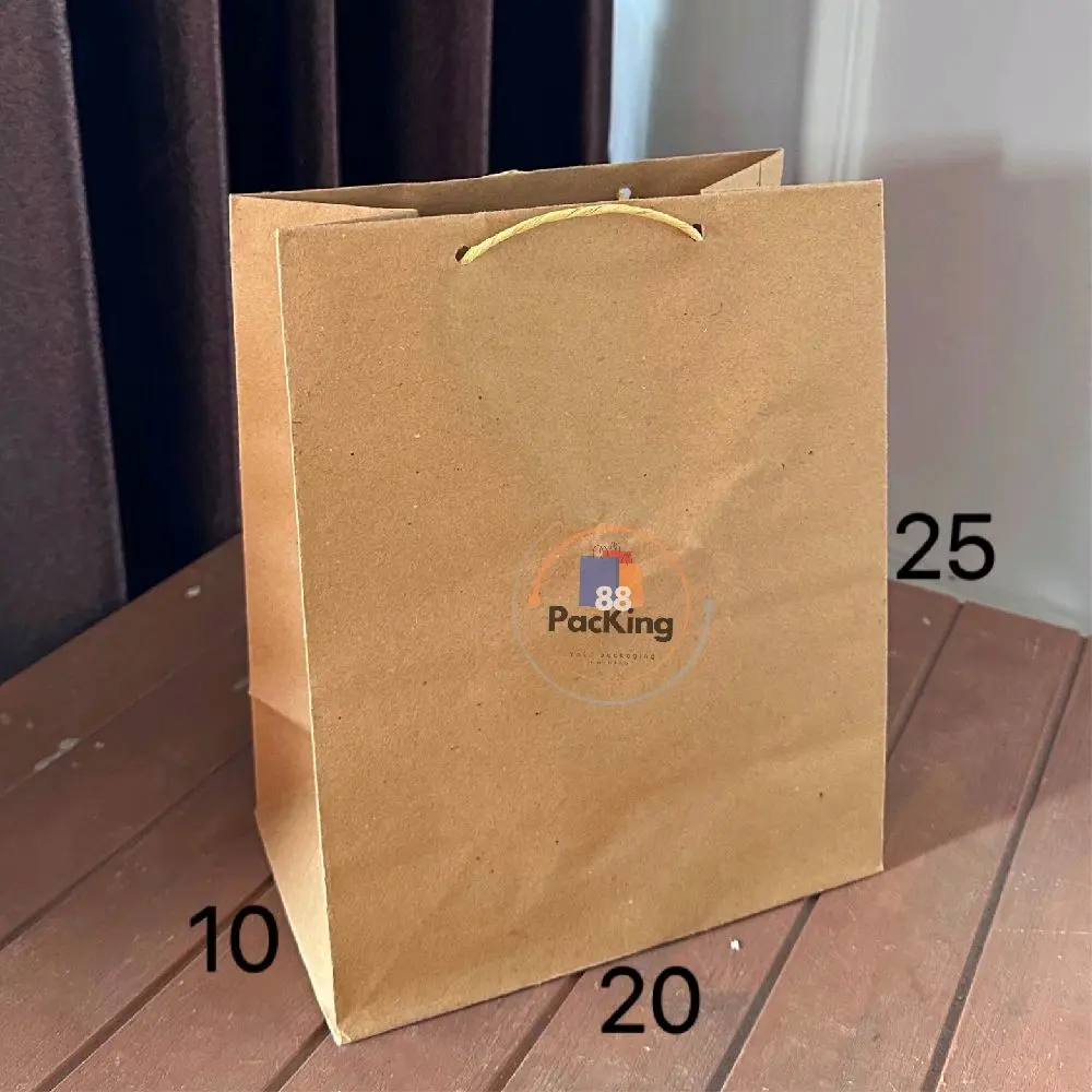 isi 12 paper bag polos coklat P20 L10 T25 paperbag 20x25 tas kertas kantong kertas goodie bag souvenir tempat kado